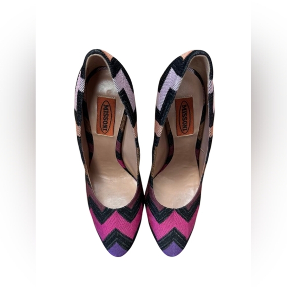 Missoni NWT Rashel Zig Zag Black/Tan/Pink/Purple Size 37.5 - Picture 5 of 8